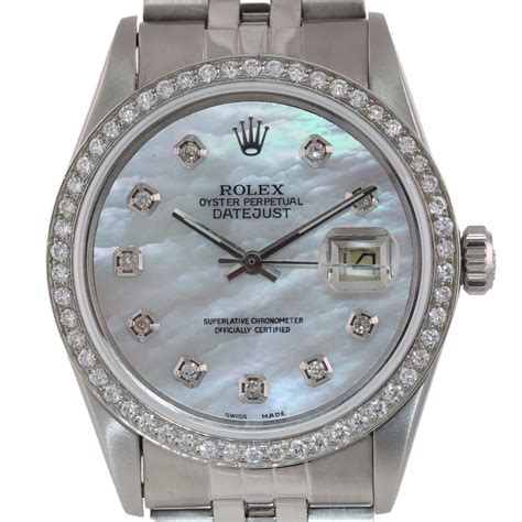 rolex 36 datejust diamond|Rolex diamond bezel 36mm.